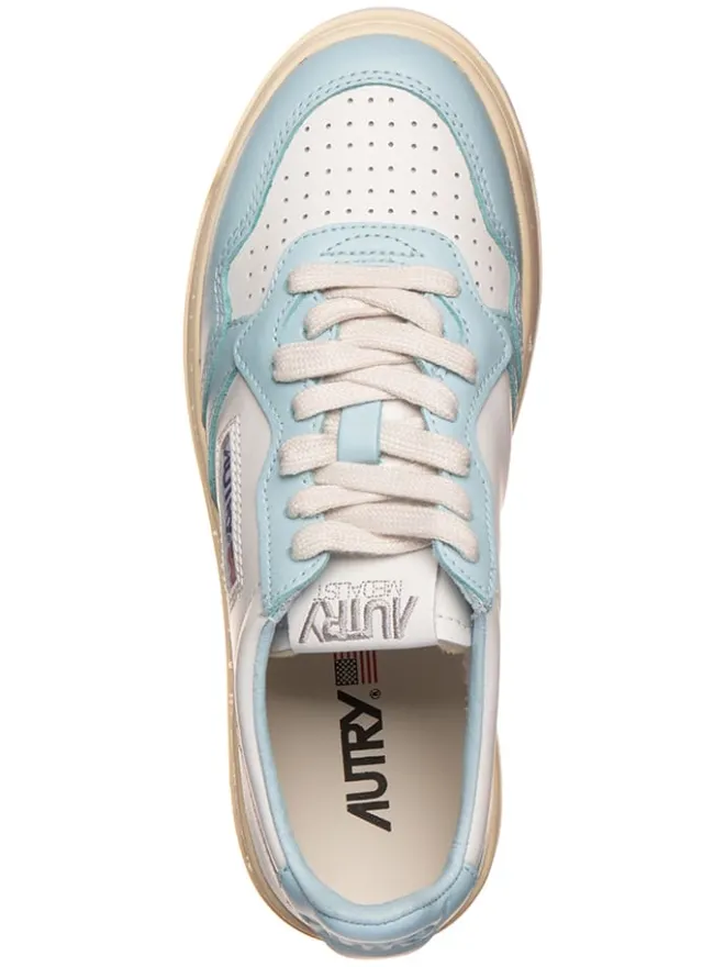 AUTRY Sneakers^Leder-Sneakers "Medalist" in Weiß/ Hellblau