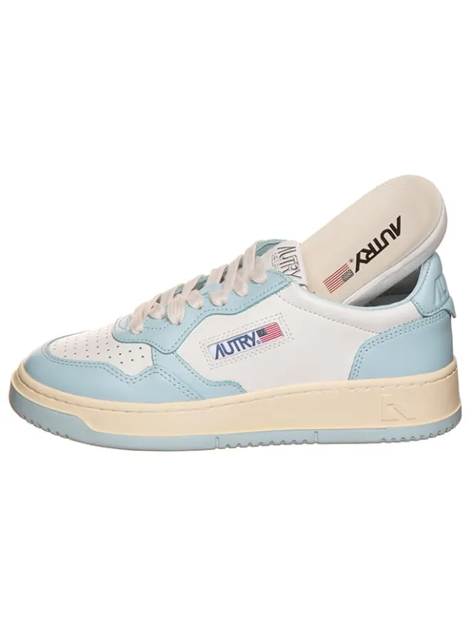 AUTRY Sneakers^Leder-Sneakers "Medalist" in Weiß/ Hellblau