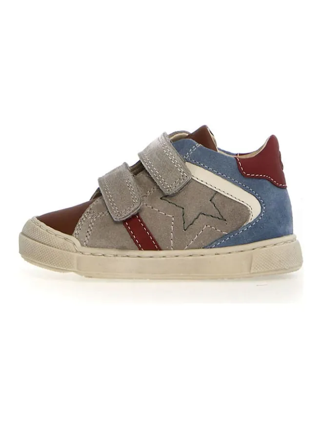 Leder-Sneakers "Nerys" in Blau/ Braun/ Grau>Naturino Outlet