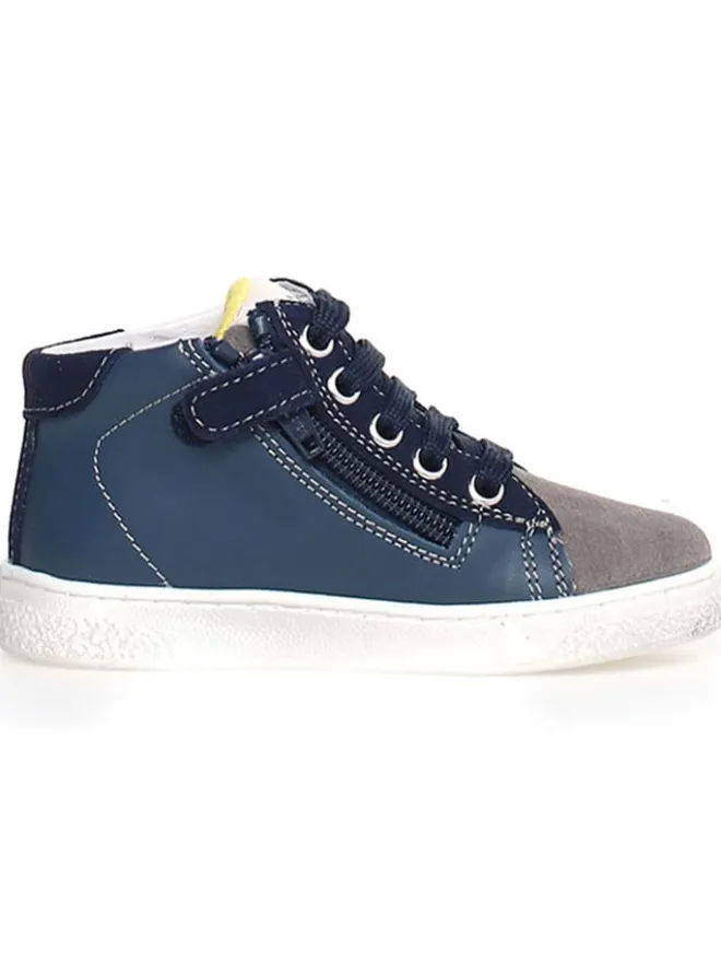 Leder-Sneakers "Pinn" in Dunkelblau/ Grau>Naturino Hot