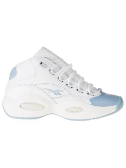 Reebok Sneakers^Leder-Sneakers "Question Mid" in Weiß/ Hellblau