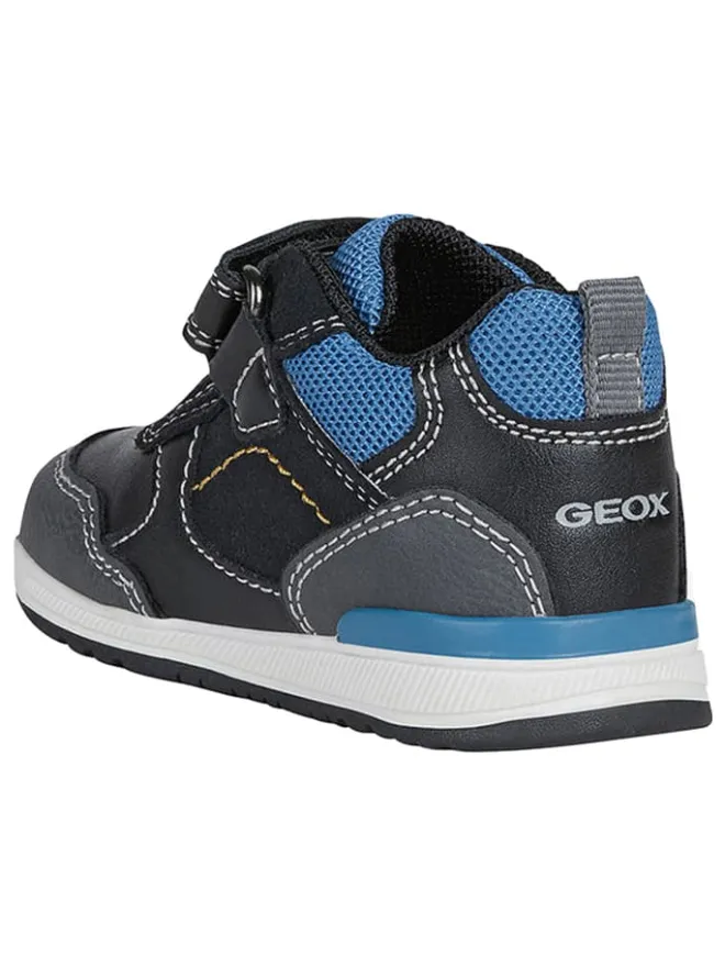 Leder-Sneakers "Rishon" in Schwarz/ Blau>Geox Outlet