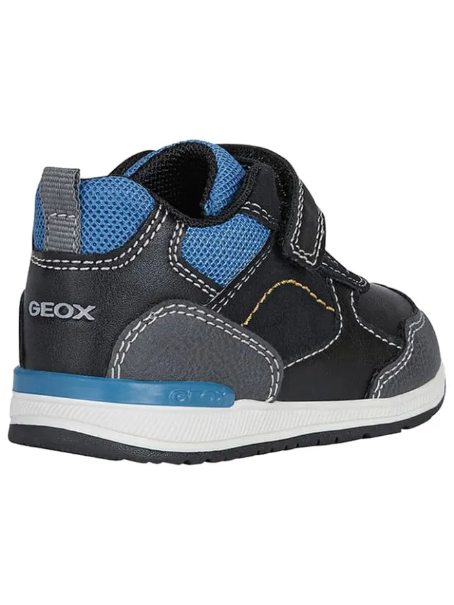 Leder-Sneakers "Rishon" in Schwarz/ Blau>Geox Outlet