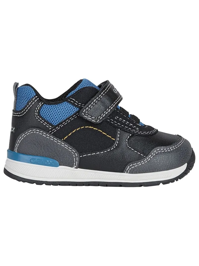 Leder-Sneakers "Rishon" in Schwarz/ Blau>Geox Outlet