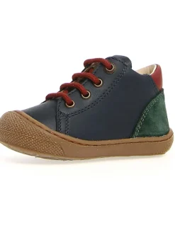 Leder-Sneakers "Romy" in Dunkelgrün/ Dunkelblau/ Rot>Naturino Best
