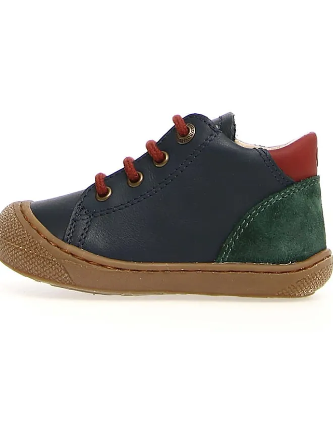 Leder-Sneakers "Romy" in Dunkelgrün/ Dunkelblau/ Rot>Naturino Best