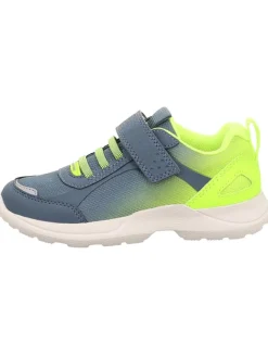 superfit Halbschuhe·Slipper^Leder-Sneakers "Rush" in Blau/ Grün