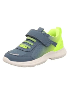 superfit Halbschuhe·Slipper^Leder-Sneakers "Rush" in Blau/ Grün