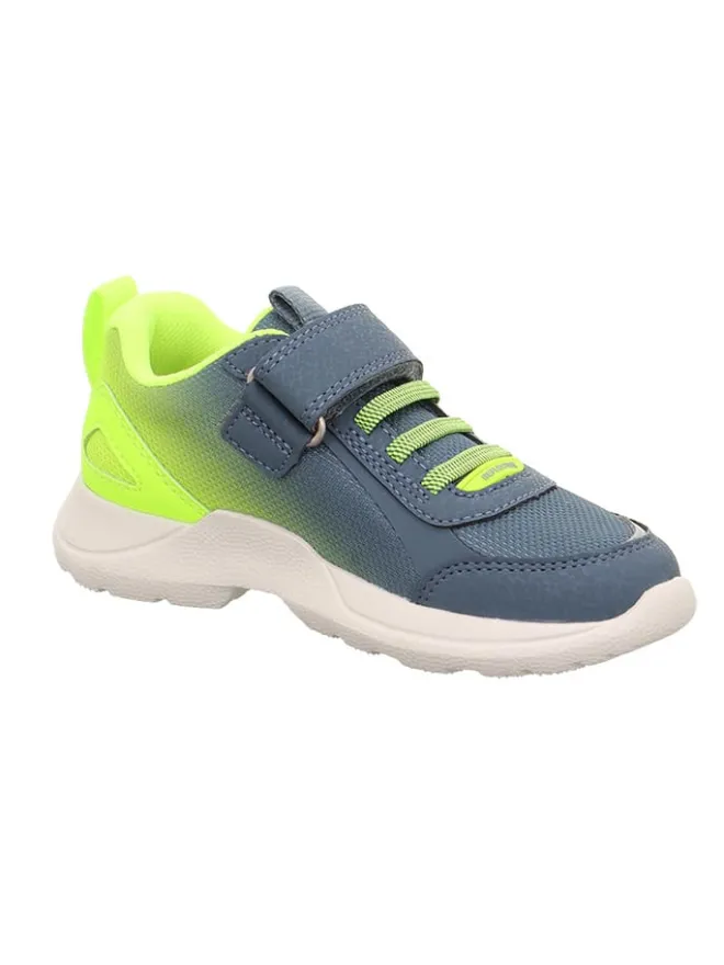 superfit Halbschuhe·Slipper^Leder-Sneakers "Rush" in Blau/ Grün