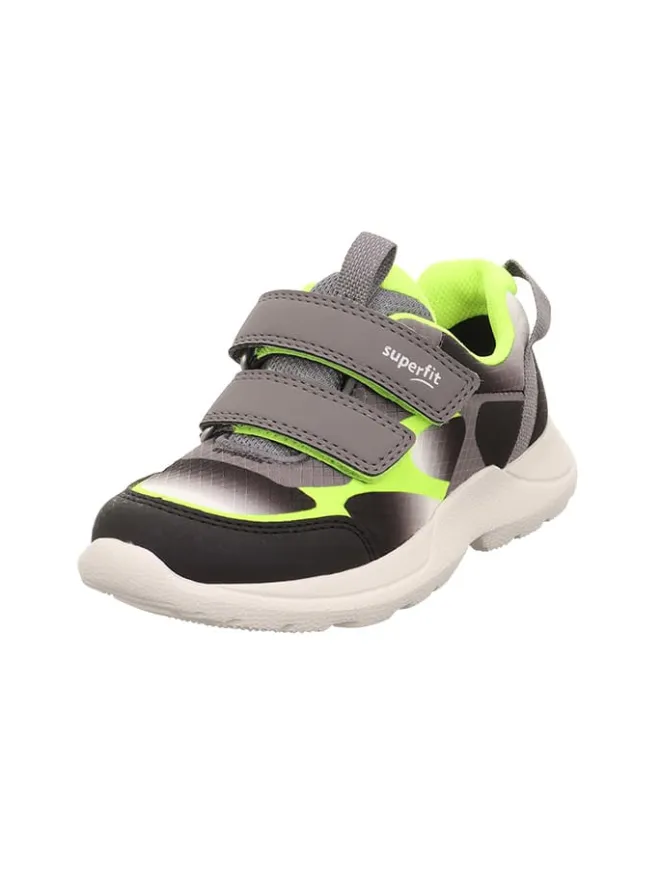 superfit Sneakers·Sneakers Low^Leder-Sneakers "Rush" in Grau/ Schwarz/ Gelb