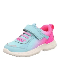 Leder-Sneakers "Rush" in Hellblau/ Pink>superfit