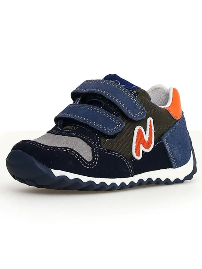 Naturino Sneakers^Leder-Sneakers "Sammy 2" in Dunkelblau/ Orange