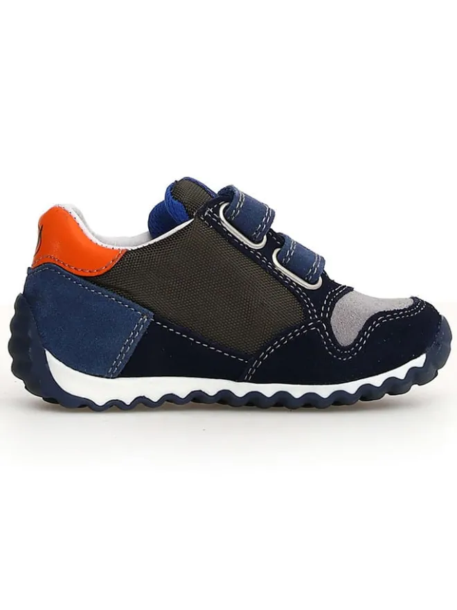 Naturino Sneakers^Leder-Sneakers "Sammy 2" in Dunkelblau/ Orange