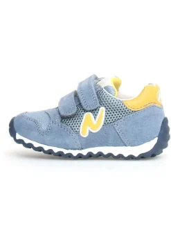 Leder-Sneakers "Sammy 2" in Hellblau/ Gelb>Naturino