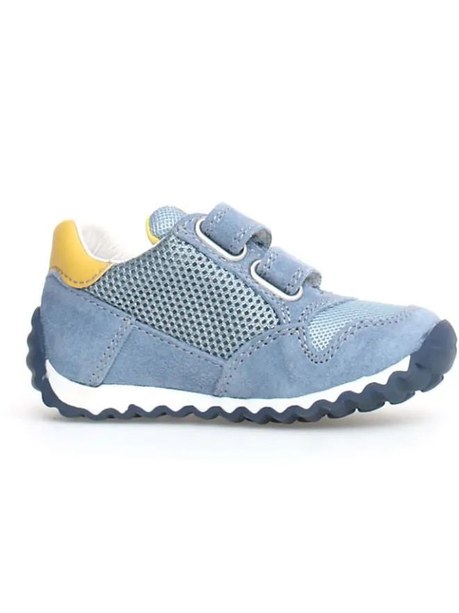 Leder-Sneakers "Sammy 2" in Hellblau/ Gelb>Naturino