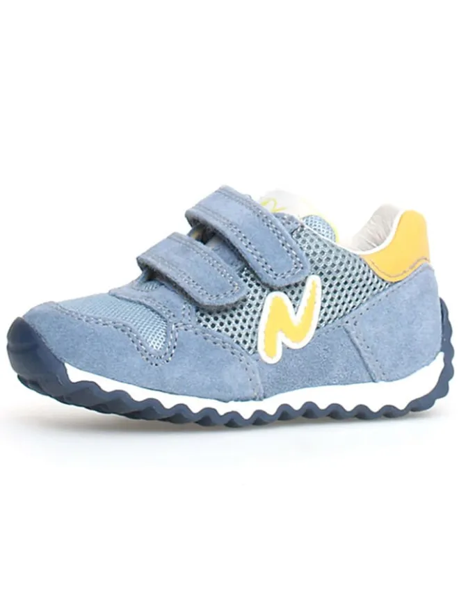 Leder-Sneakers "Sammy 2" in Hellblau/ Gelb>Naturino