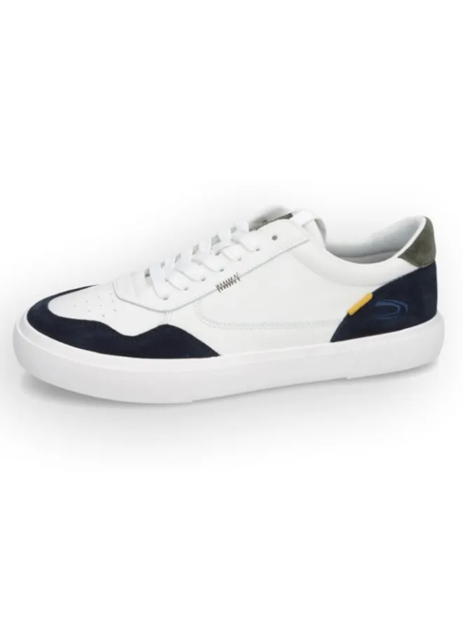 Camel Active Sneakers^Leder-Sneakers "Sand" in Weiß/ Dunkelblau