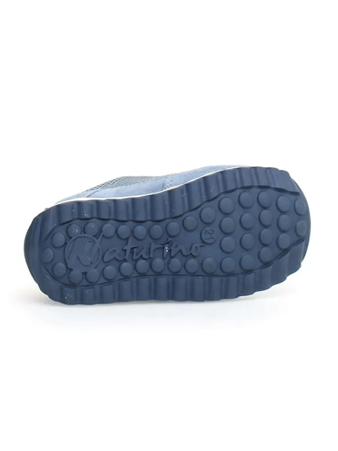 Naturino Sneakers^Leder-Sneakers "Sanny" in Hellblau/ Gelb