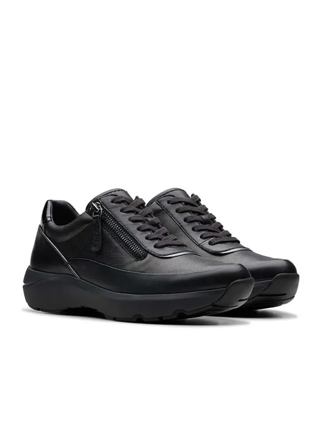 Leder-Sneakers "Tivoli Zip" in Schwarz>Clarks New