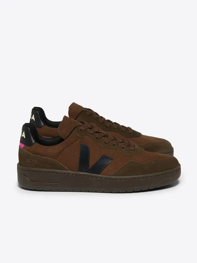 Leder-Sneakers "V 90" in Braun/ Schwarz>Veja Online
