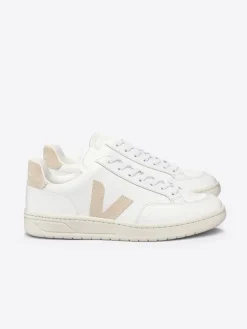 Leder-Sneakers "V 12" in Weiß/ Beige>Veja Outlet