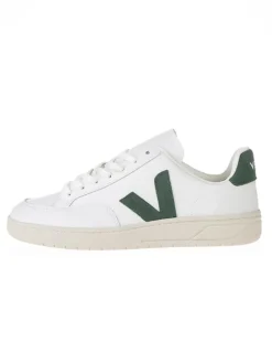 Leder-Sneakers "V 12" in Weiß/ Grün>Veja Online