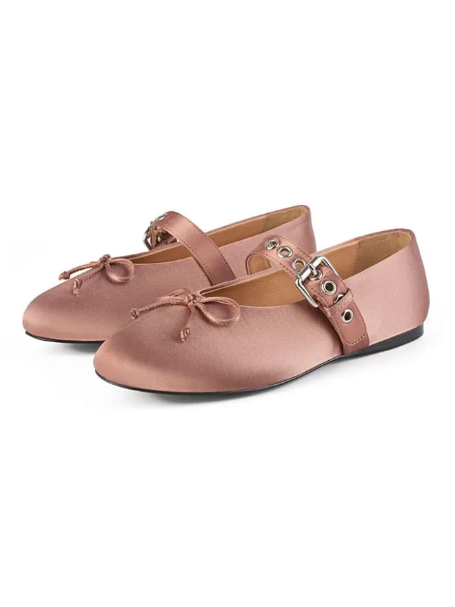 Leder-Spangenballerinas in Pink>loft37 New