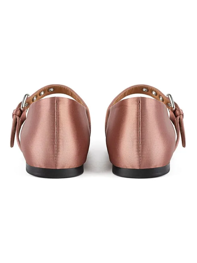 Leder-Spangenballerinas in Pink>loft37 New