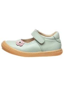 Leder-Spangenballerinas in Türkis>kmins