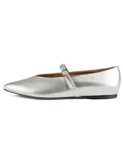 loft37 Ballerinas^Leder-Spangenballerinas in Silber