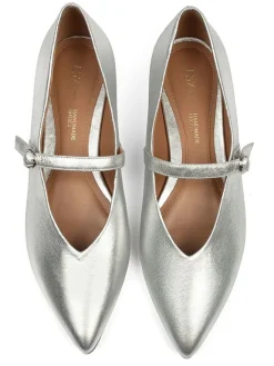 loft37 Ballerinas^Leder-Spangenballerinas in Silber