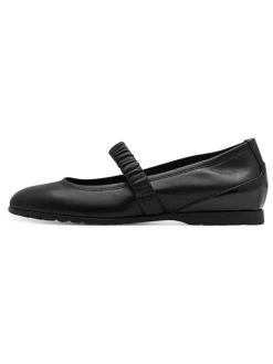 Leder-Spangenballerinas in Schwarz>Tamaris Outlet
