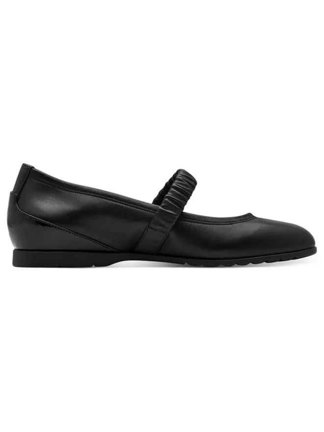 Leder-Spangenballerinas in Schwarz>Tamaris Outlet