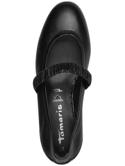 Leder-Spangenballerinas in Schwarz><noscript><img width=