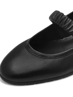 Leder-Spangenballerinas in Schwarz><noscript><img width=