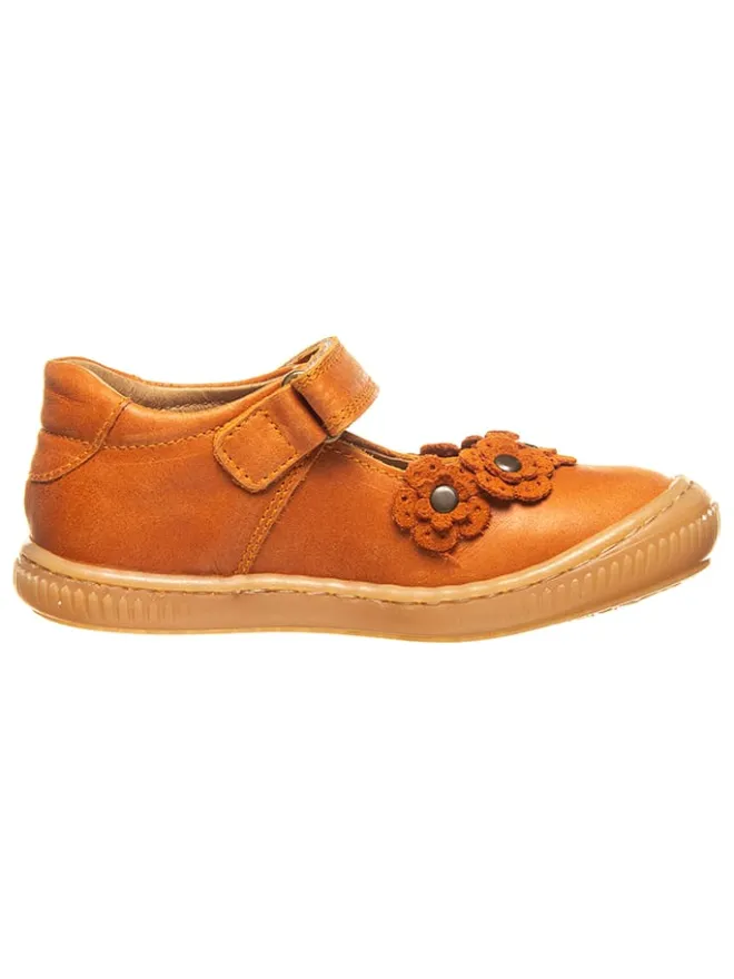 POM POM Ballerinas^Leder-Spangenballerinas in Orange