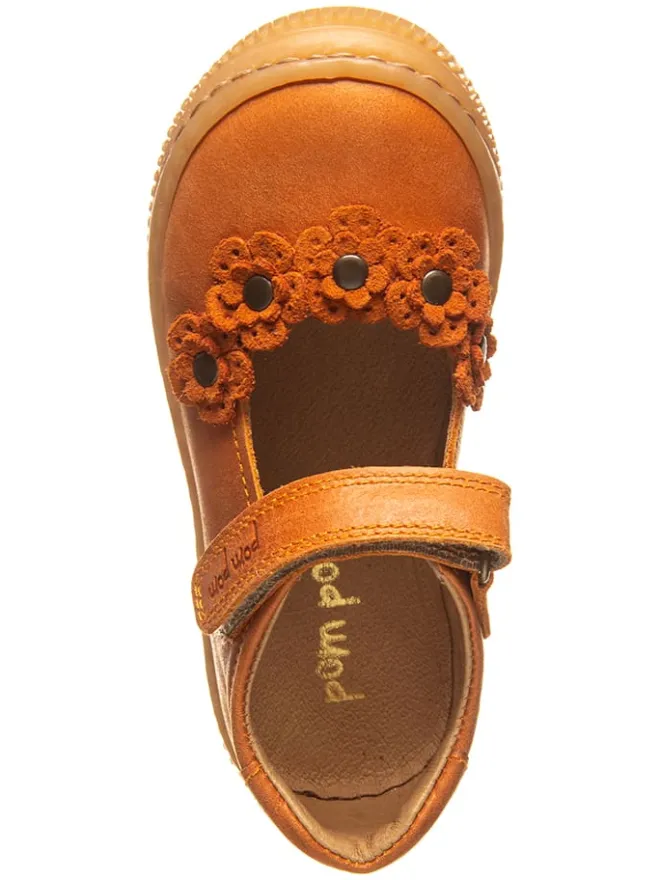 POM POM Ballerinas^Leder-Spangenballerinas in Orange