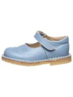 Leder-Spangenballerinas in Hellblau>kmins New