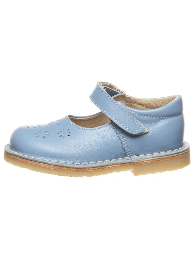 Leder-Spangenballerinas in Hellblau>kmins New
