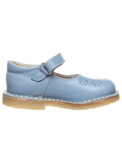 Leder-Spangenballerinas in Hellblau>kmins New