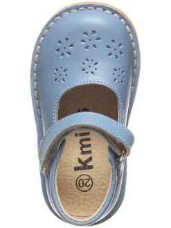 Leder-Spangenballerinas in Hellblau><noscript><img width=