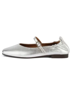 Leder-Spangenballerinas in Silber>loft37 Clearance