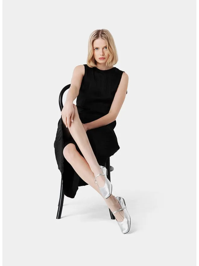 Leder-Spangenballerinas in Silber>loft37 Clearance