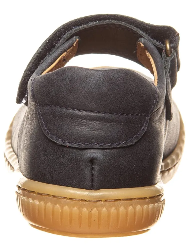 POM POM Ballerinas^Leder-Spangenballerinas in Dunkelblau