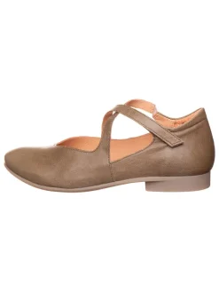 Leder-Spangenballerinas in Taupe>Think! Outlet