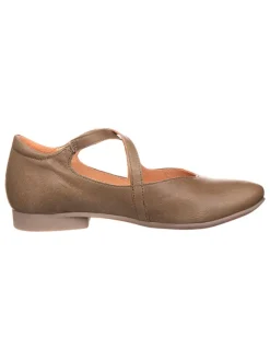 Leder-Spangenballerinas in Taupe>Think! Outlet