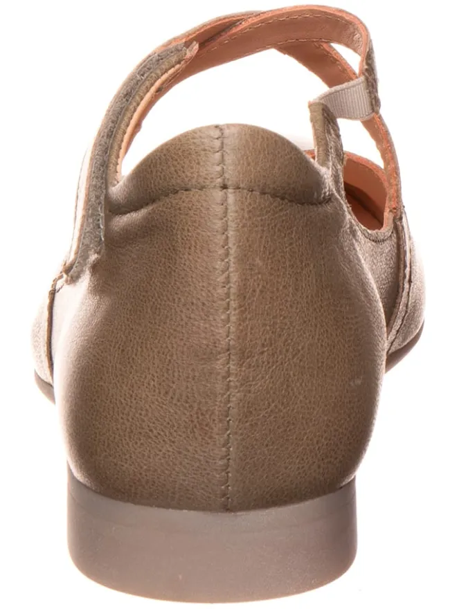 Leder-Spangenballerinas in Taupe>Think! Outlet