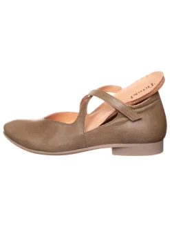 Leder-Spangenballerinas in Taupe><noscript><img width=