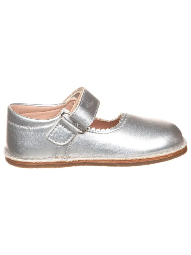 lamino Halbschuhe|Ballerinas^Leder-Spangenballerinas in Silber