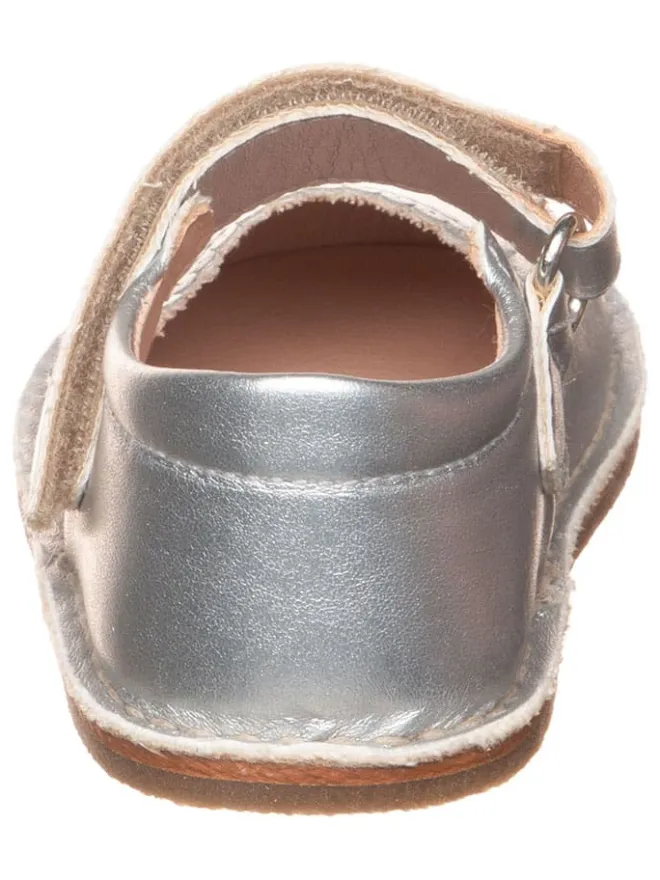 lamino Halbschuhe|Ballerinas^Leder-Spangenballerinas in Silber